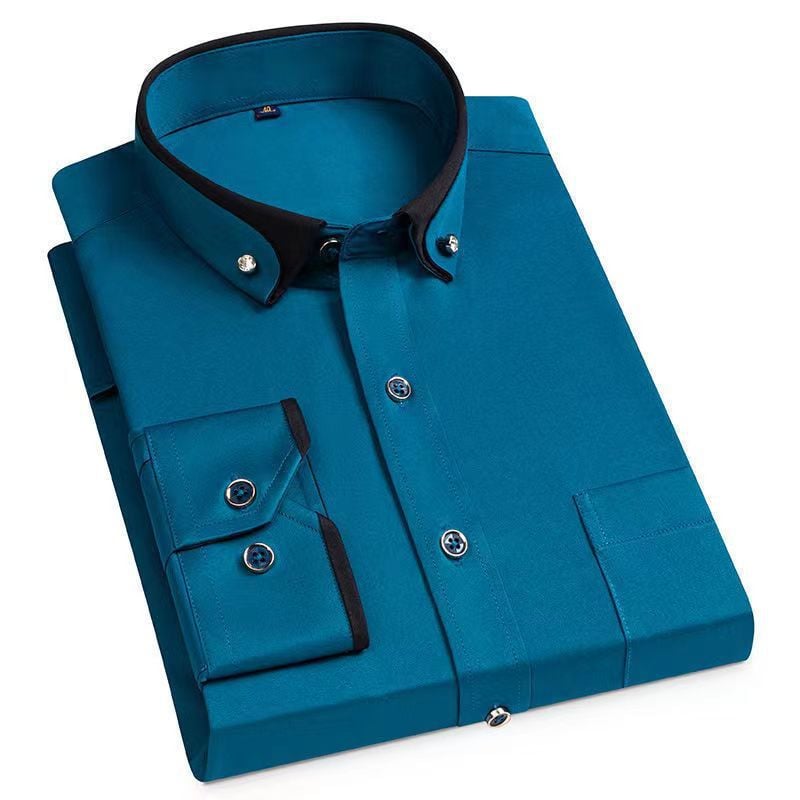 Brahim | Stylish Contrast Collar Button-Down Shirt