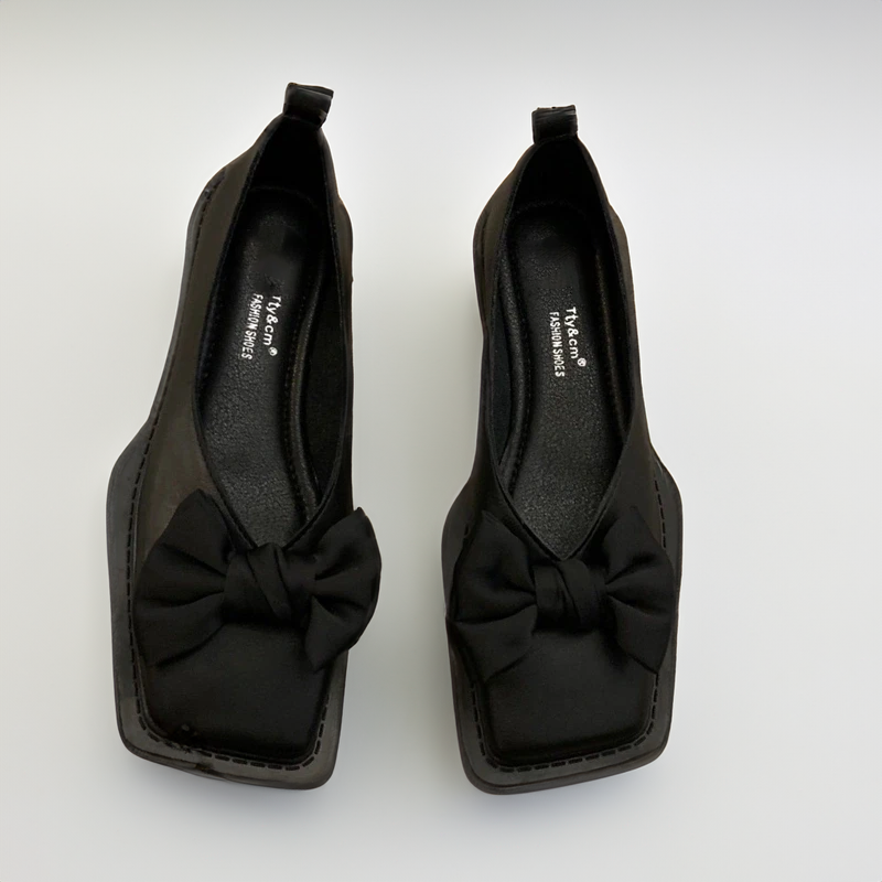 Lucia | Stylish Bow Detail Houndstooth Flats