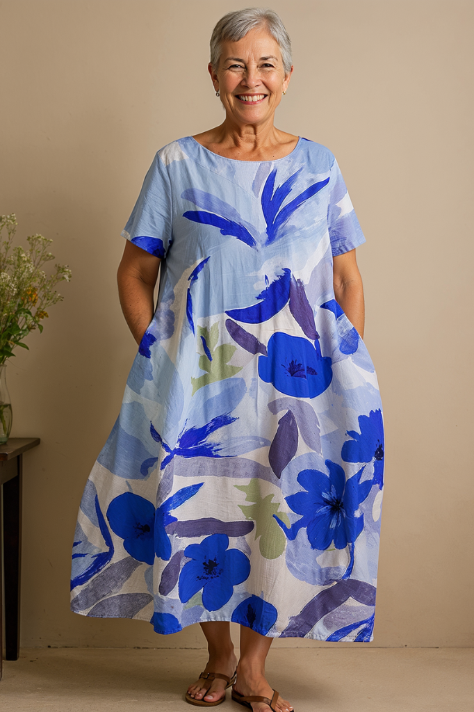 Ocean Bloom – Tummy Coverage Dress