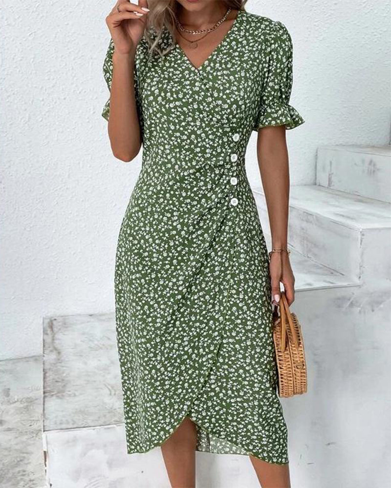 Linda Fresh Bloom V-Neck Dress
