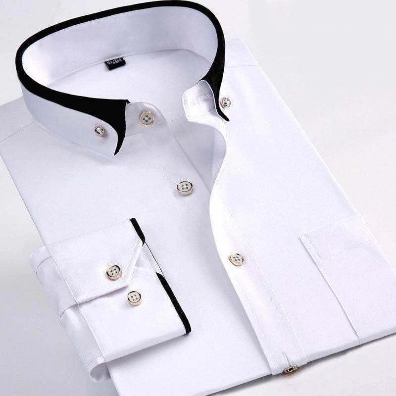 Brahim | Stylish Contrast Collar Button-Down Shirt