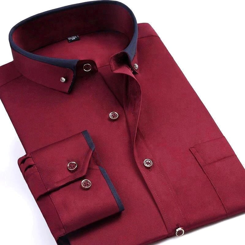 Brahim | Stylish Contrast Collar Button-Down Shirt