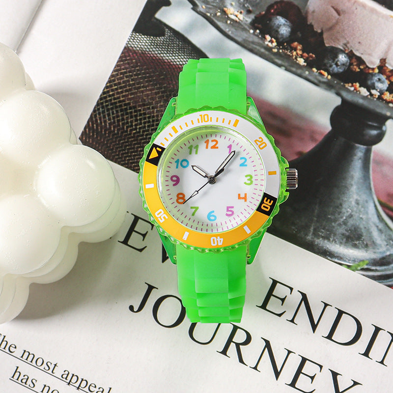 Casual Boys/Girls Wristwatches Clock 5bar Quartz With Soft Band (Waterproof)(5 Colors)