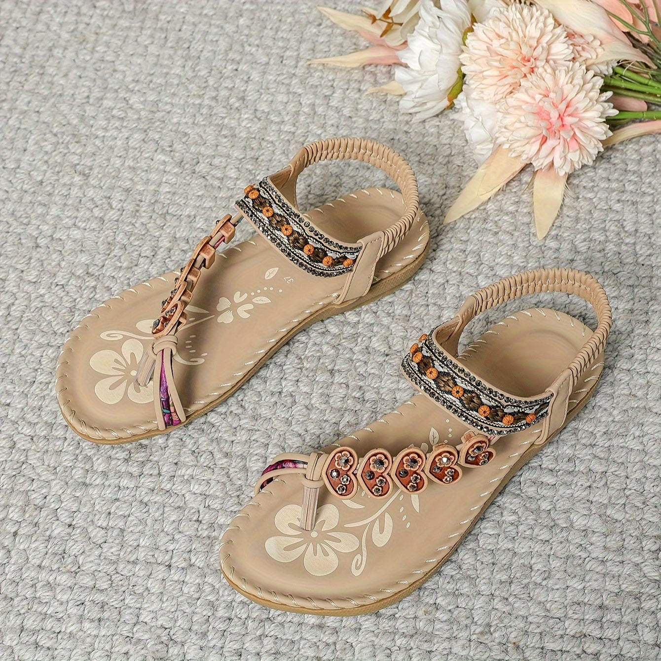 Danielle™ | Floral Beaded Chic Sandals