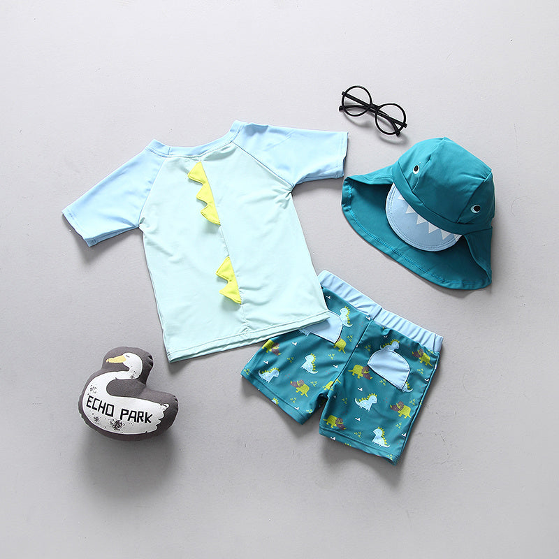 Kids Swimsuit Set for Boys UPF50 Dinosaur UV Swimwear