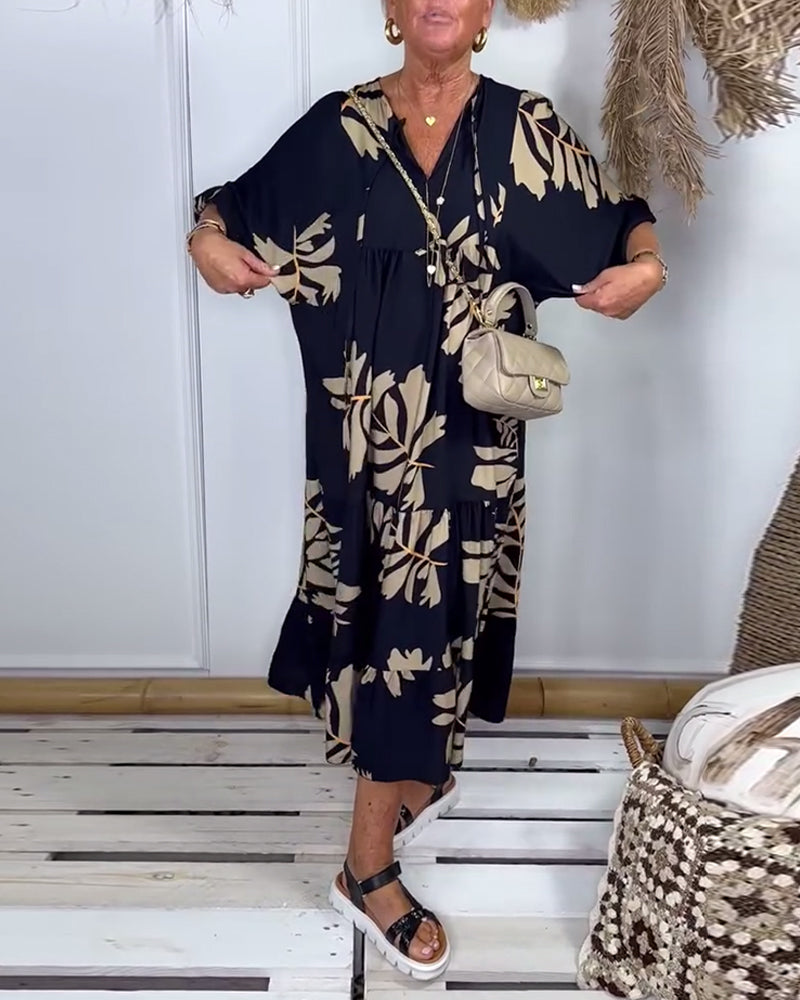 Noelle™ Leaf Print Dress