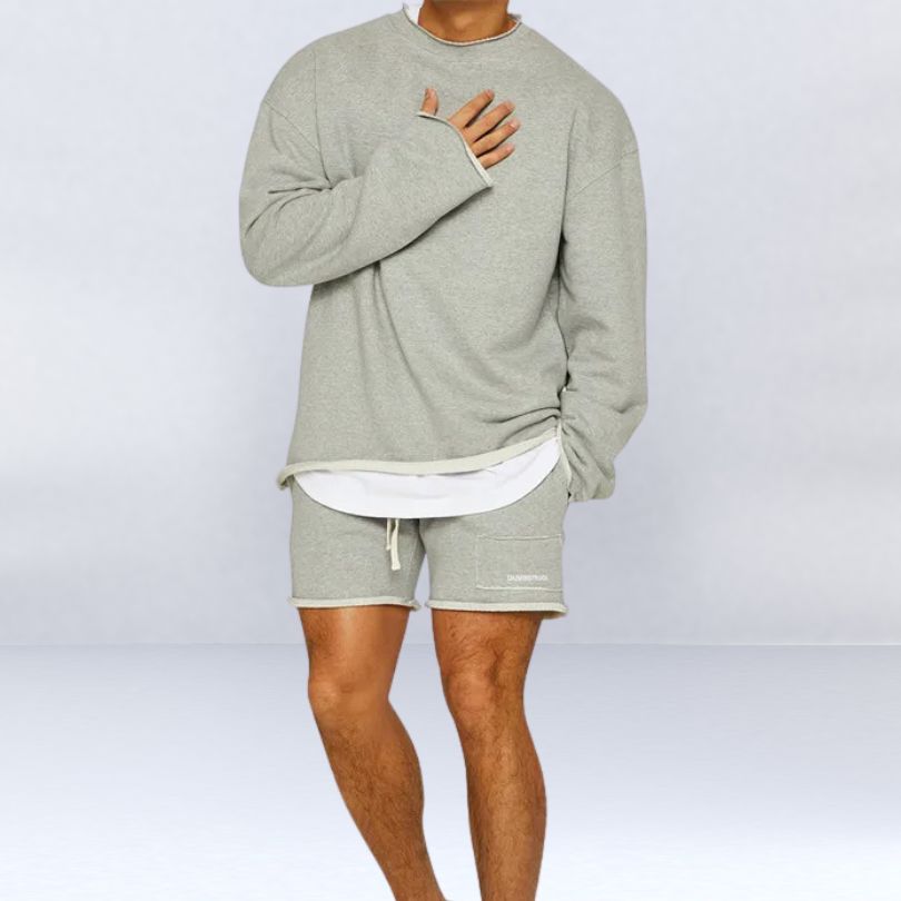 John | Stylish Relaxed Fit Sweatshirt Shorts Set