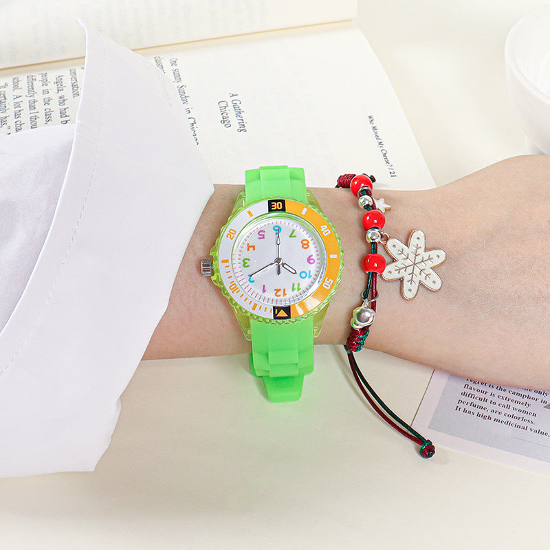 Casual Boys/Girls Wristwatches Clock 5bar Quartz With Soft Band (Waterproof)(5 Colors)