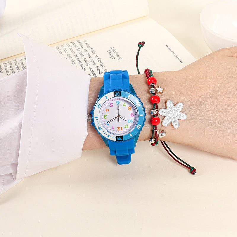 Casual Boys/Girls Wristwatches Clock 5bar Quartz With Soft Band (Waterproof)(5 Colors)