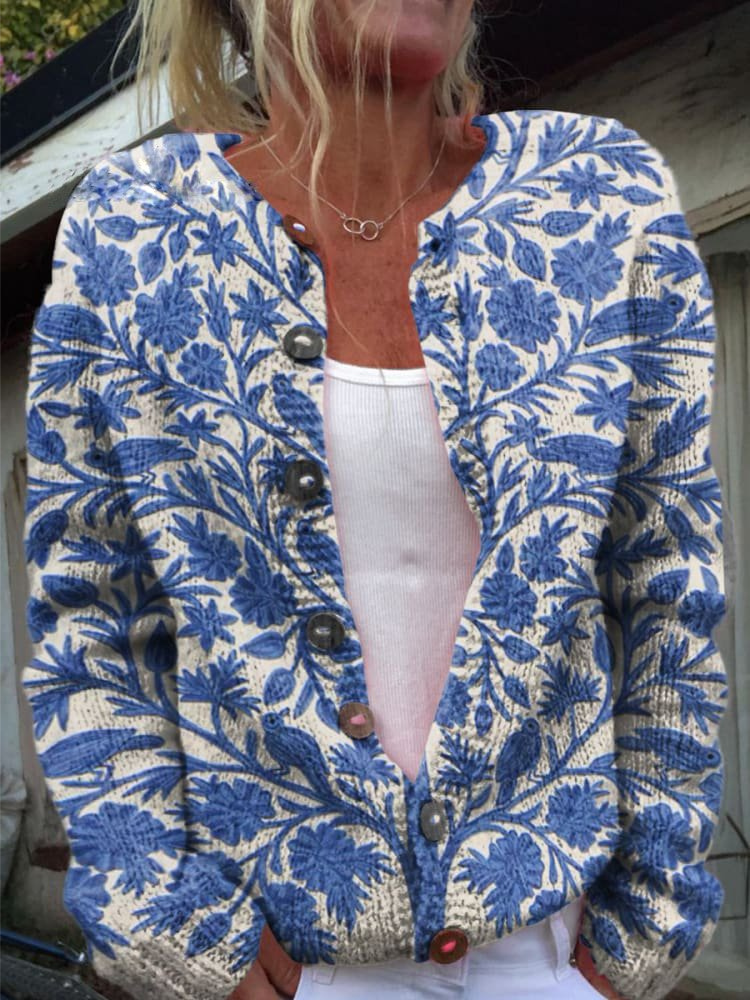 LILA | Floral Pattern Cardigan