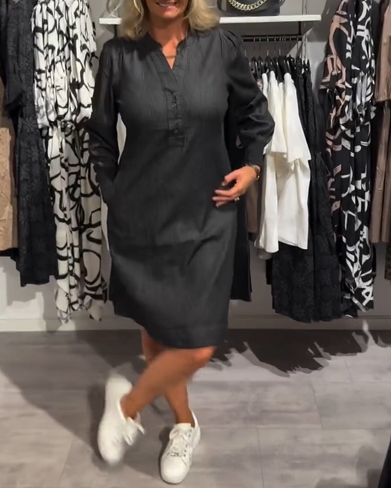 Rhea™ | Easy Denim Shift Dress