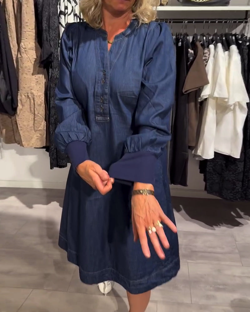 Rhea™ | Easy Denim Shift Dress