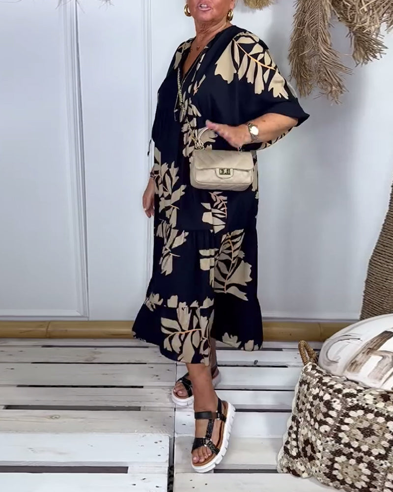 Noelle™ Leaf Print Dress