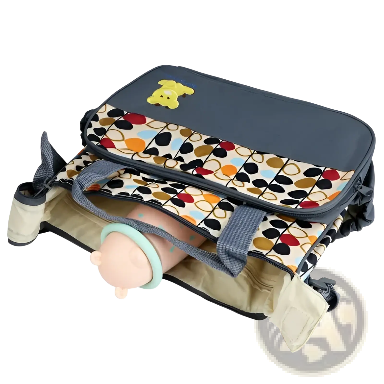 5 Piece Water Resistant Geometric Pattern Diaper Bag Set