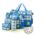 5 Piece Water Resistant Geometric Pattern Diaper Bag Set