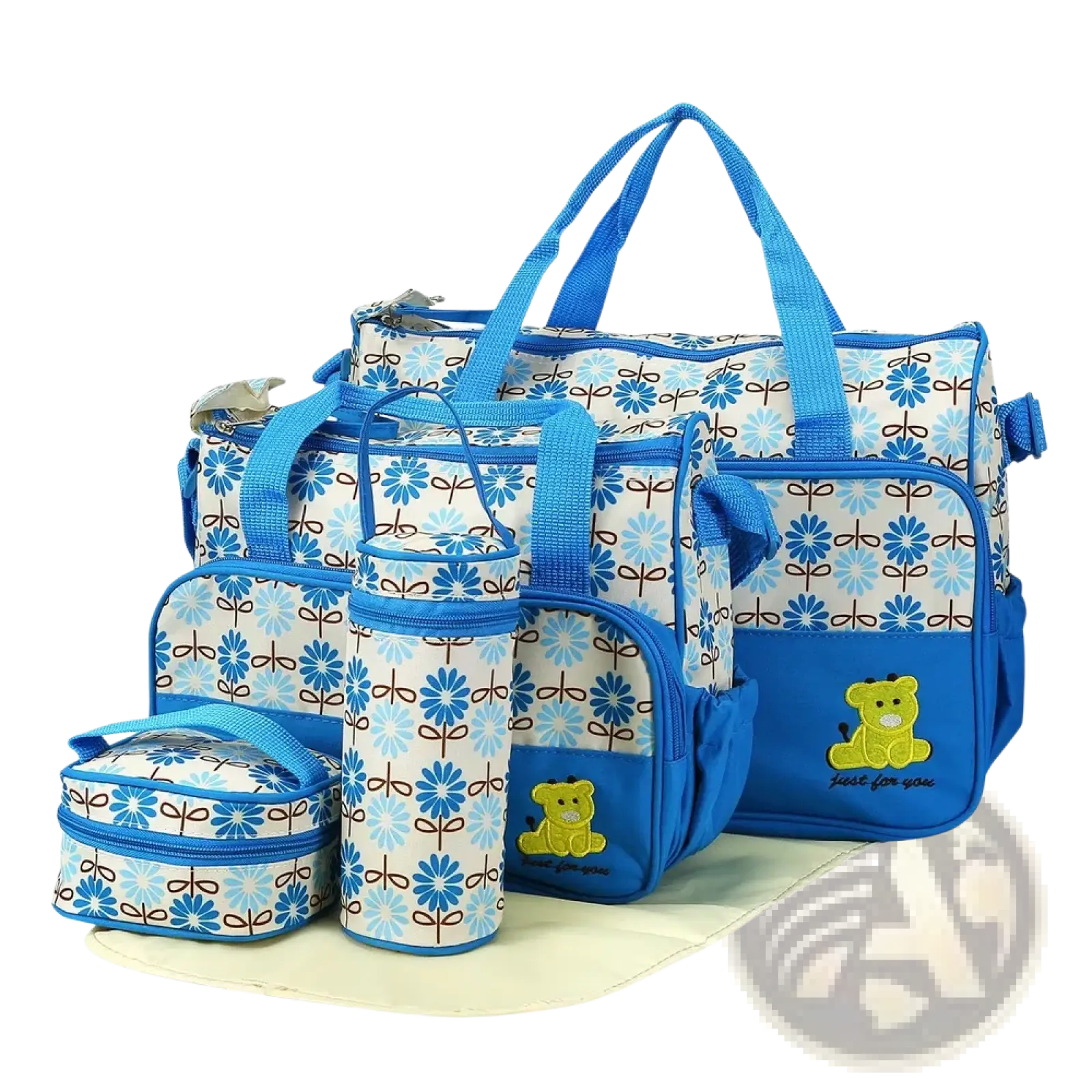 5 Piece Water Resistant Geometric Pattern Diaper Bag Set