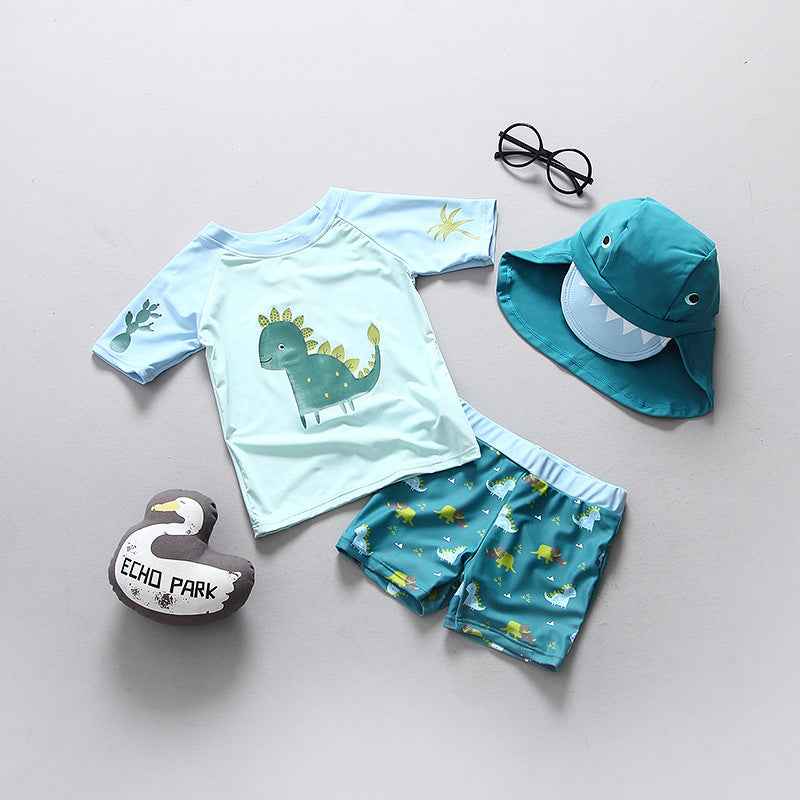 Kids Swimsuit Set for Boys UPF50 Dinosaur UV Swimwear