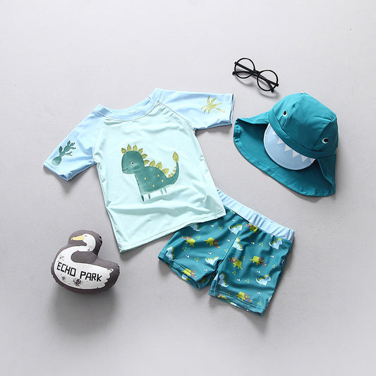 Kids Swimsuit Set for Boys UPF50 Dinosaur UV Swimwear