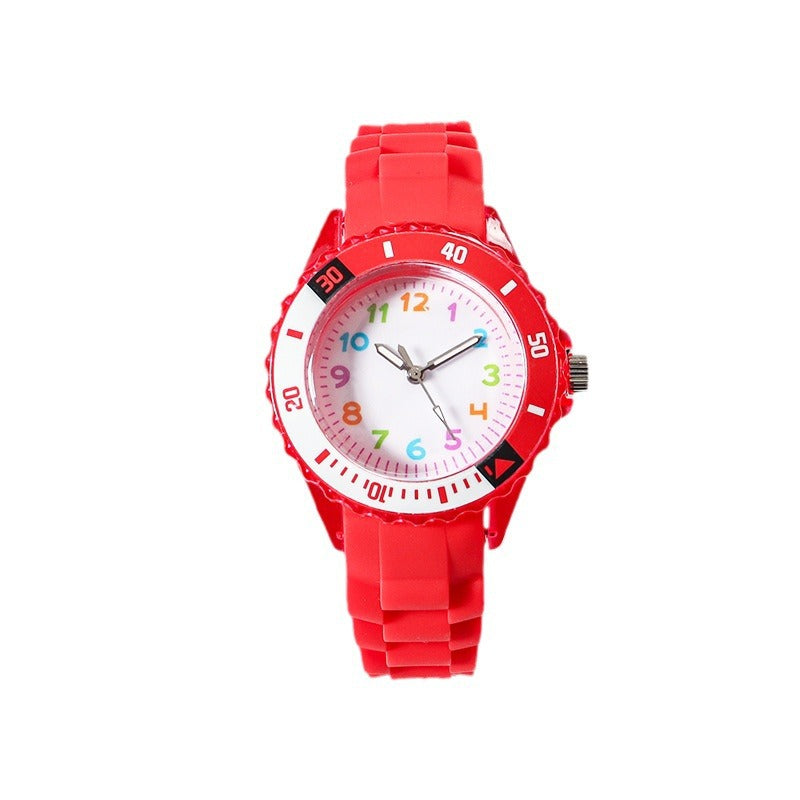Casual Boys/Girls Wristwatches Clock 5bar Quartz With Soft Band (Waterproof)(5 Colors)