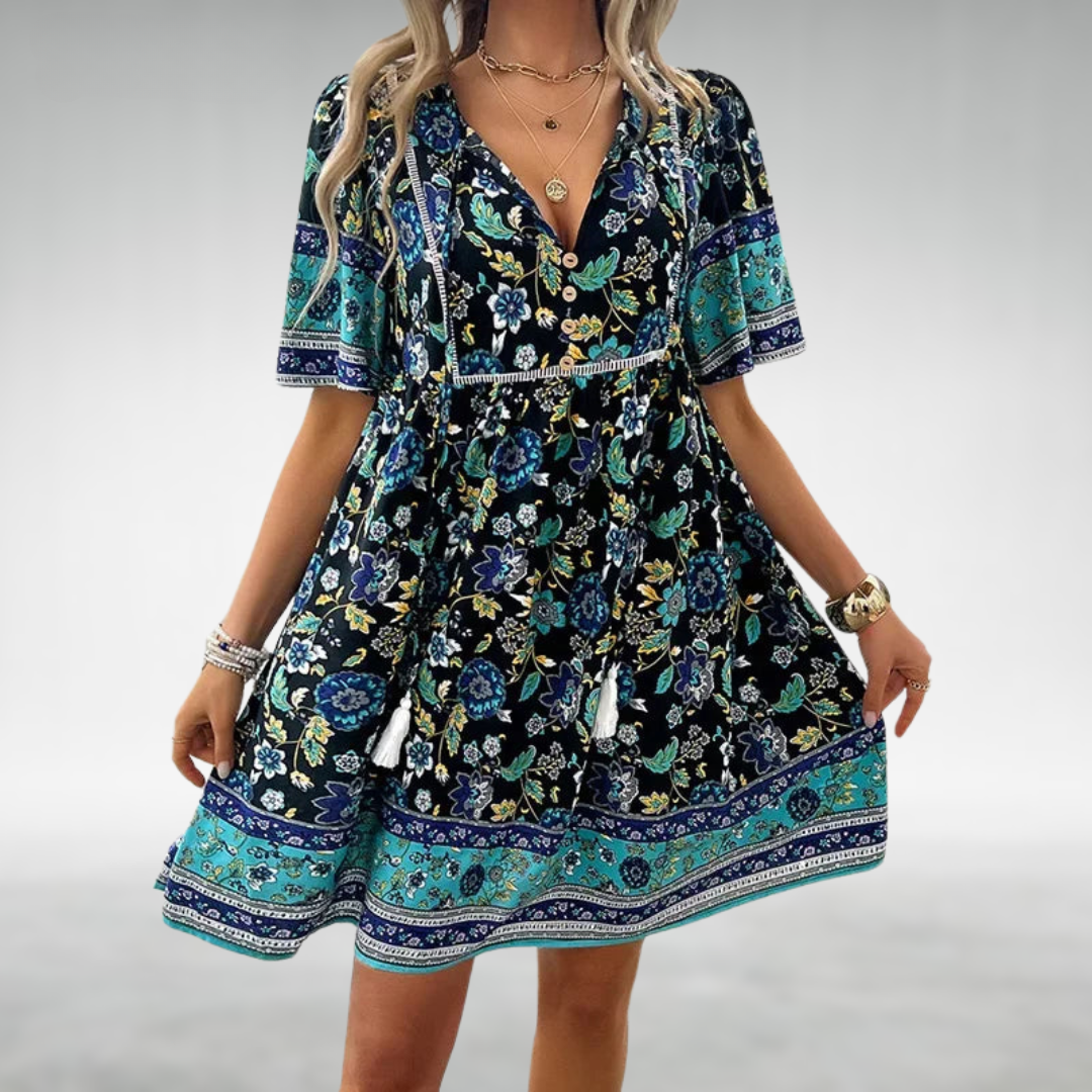 Veronica™ | Floral V-Neck Dress