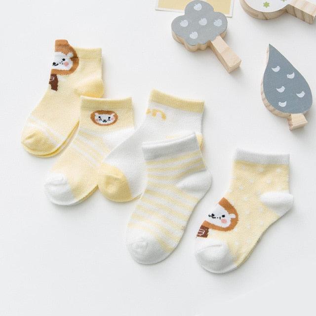Cute Character Baby Socks - 5 Pairs (Newborn - 2T)