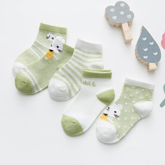 Cute Character Baby Socks - 5 Pairs (Newborn - 2T)