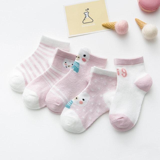 Cute Character Baby Socks - 5 Pairs (Newborn - 2T)