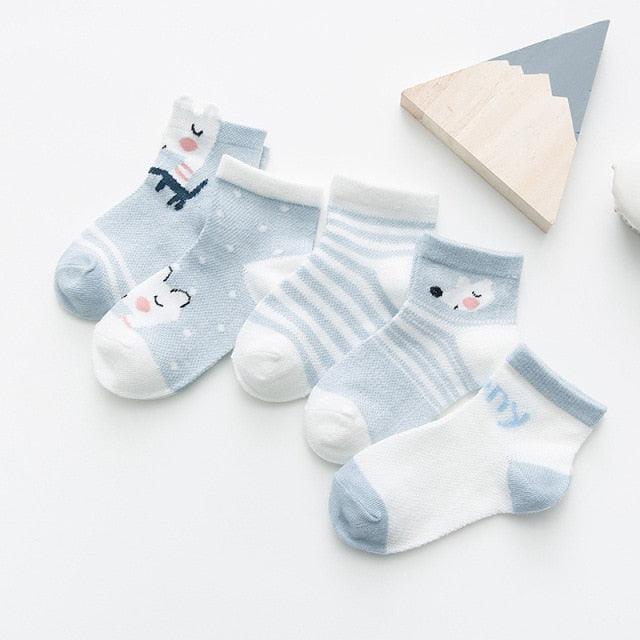 Cute Character Baby Socks - 5 Pairs (Newborn - 2T)