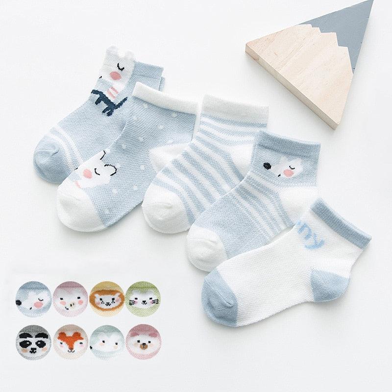 Cute Character Baby Socks - 5 Pairs (Newborn - 2T)