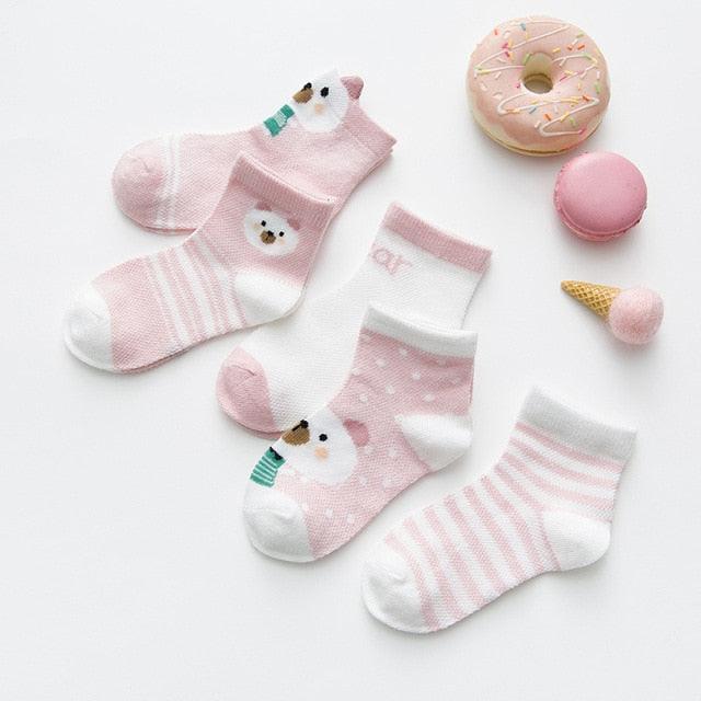 Cute Character Baby Socks - 5 Pairs (Newborn - 2T)