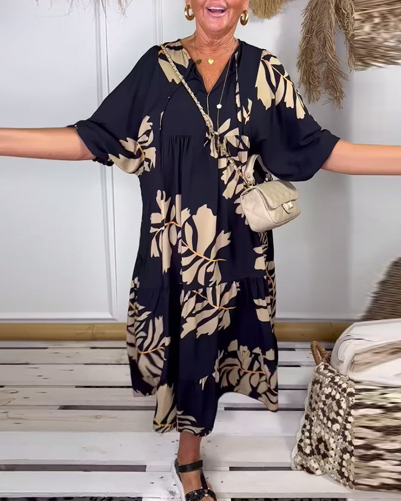 Noelle™ Leaf Print Dress