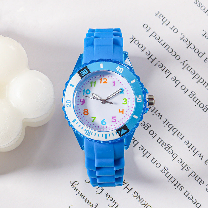 Casual Boys/Girls Wristwatches Clock 5bar Quartz With Soft Band (Waterproof)(5 Colors)