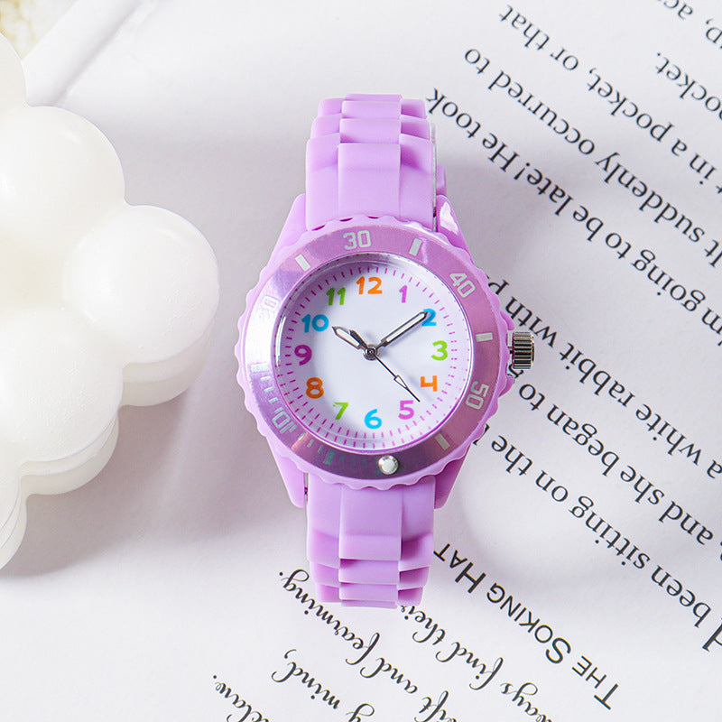 Casual Boys/Girls Wristwatches Clock 5bar Quartz With Soft Band (Waterproof)(5 Colors)