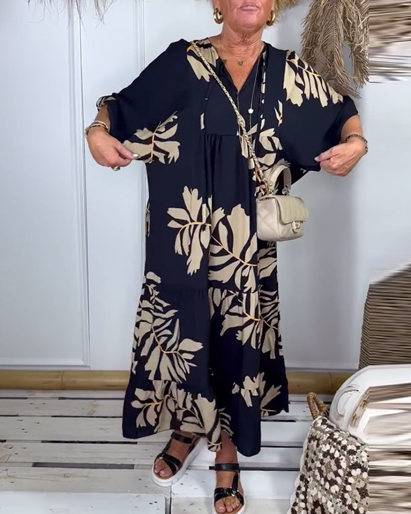 Noelle™ Leaf Print Dress