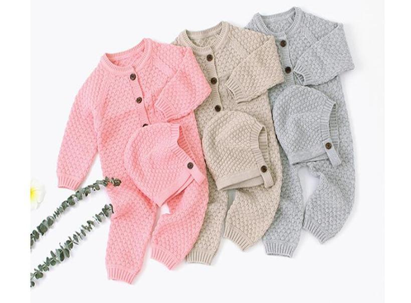 Handmade Boy/Girl Knitted Baby Jumpsuit With Hat (3M-24M)