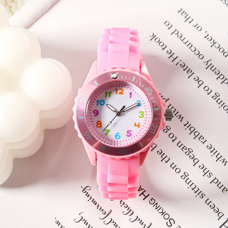 Casual Boys/Girls Wristwatches Clock 5bar Quartz With Soft Band (Waterproof)(5 Colors)