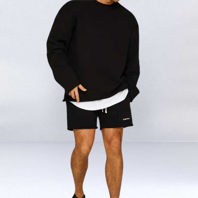 John | Stylish Relaxed Fit Sweatshirt Shorts Set