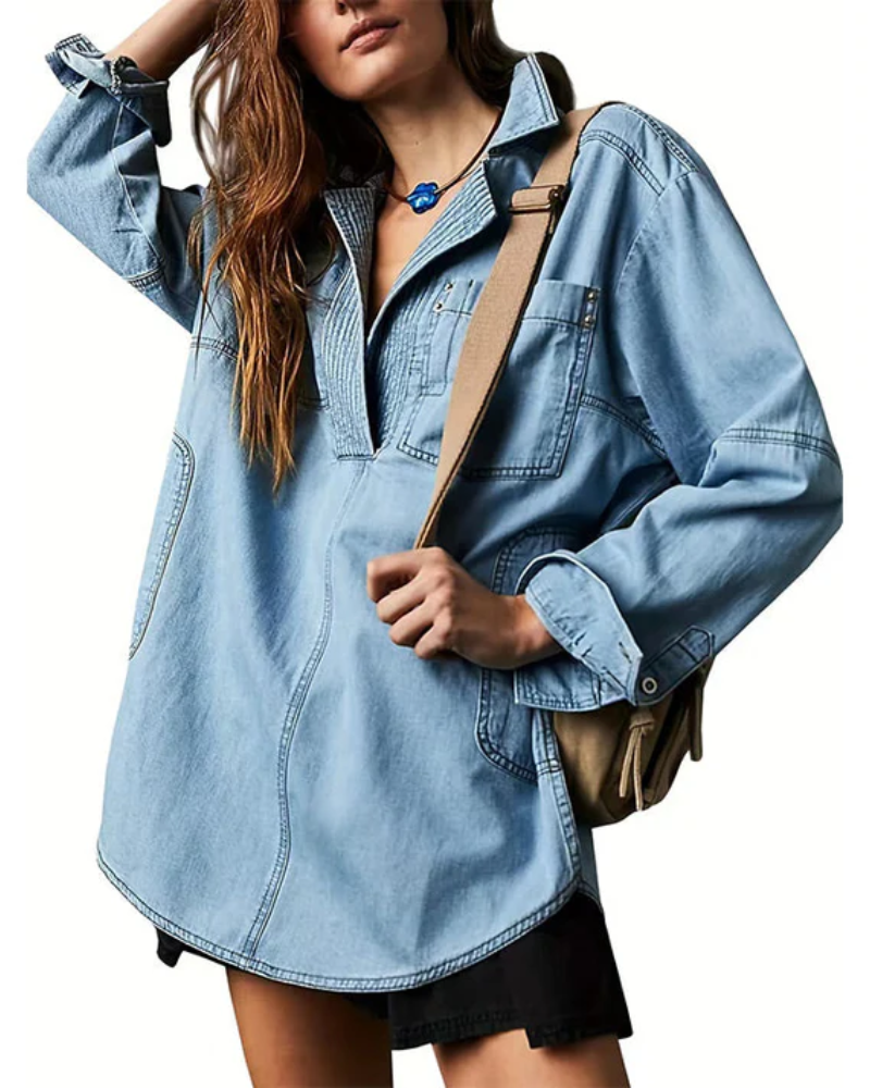 Stacey | Oversized Denim Pullover