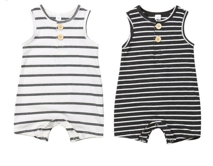 Infant Baby Boy/Girl Striped Romper Sleeveless Outfit Jumpsuit Pajamas