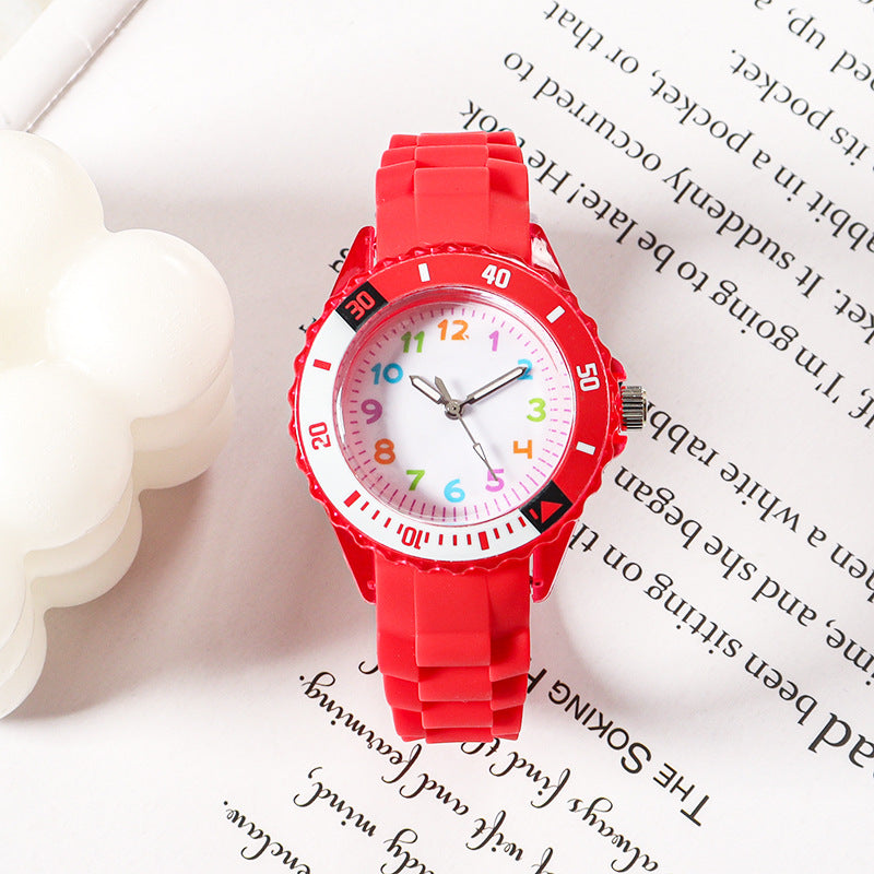 Casual Boys/Girls Wristwatches Clock 5bar Quartz With Soft Band (Waterproof)(5 Colors)