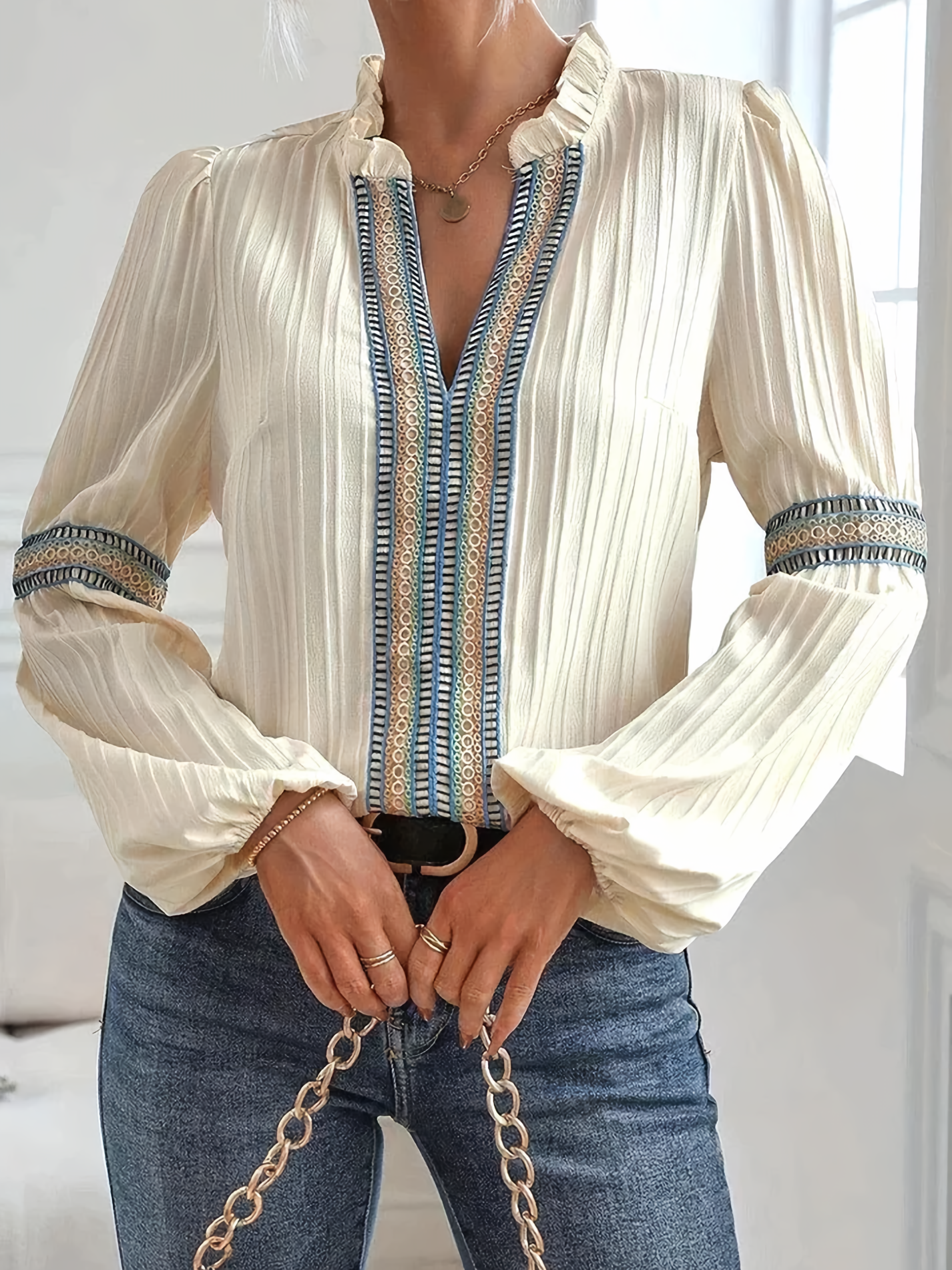 Vinca | Stylish Pleated Boho Blouse