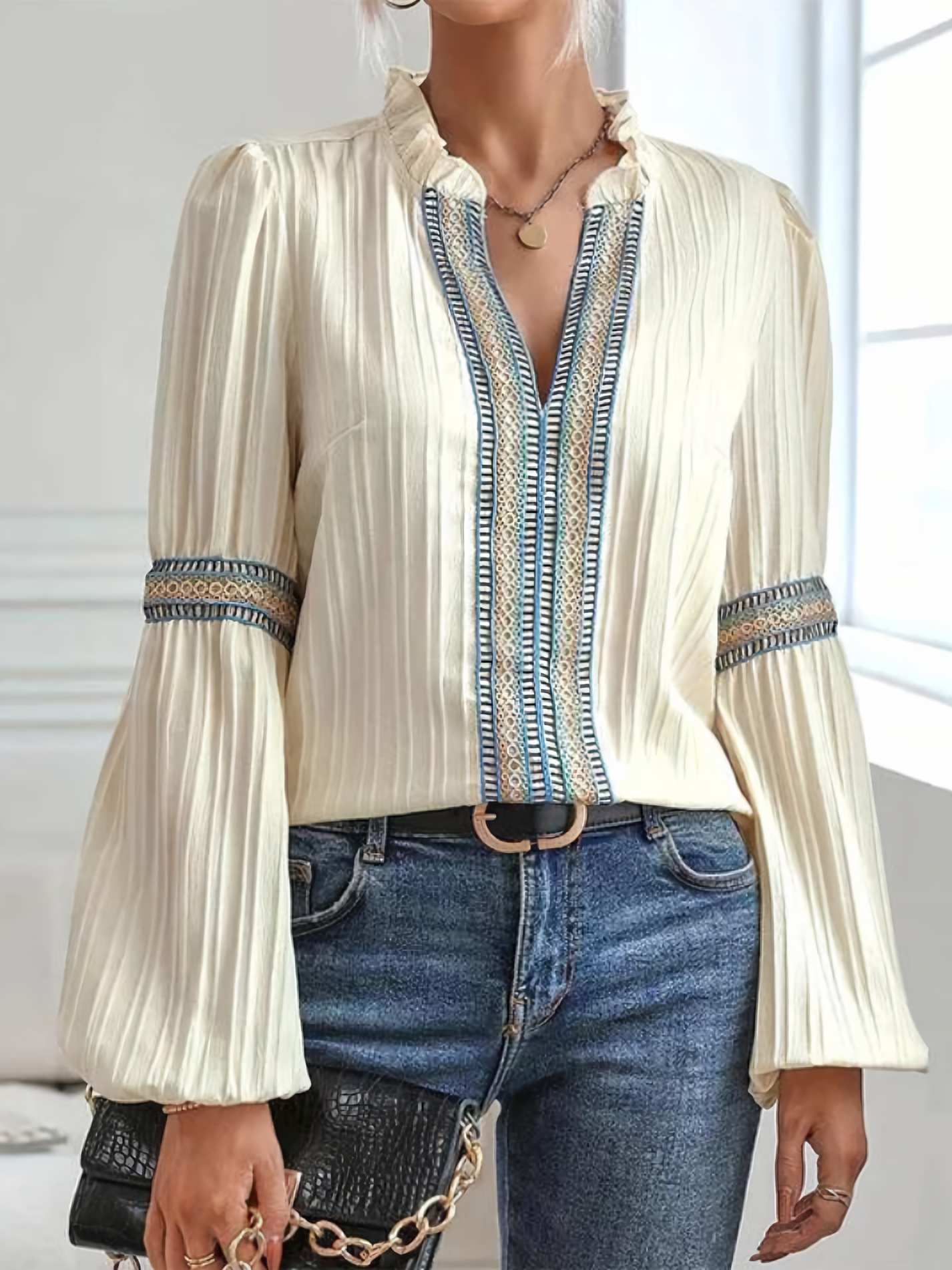Vinca | Stylish Pleated Boho Blouse