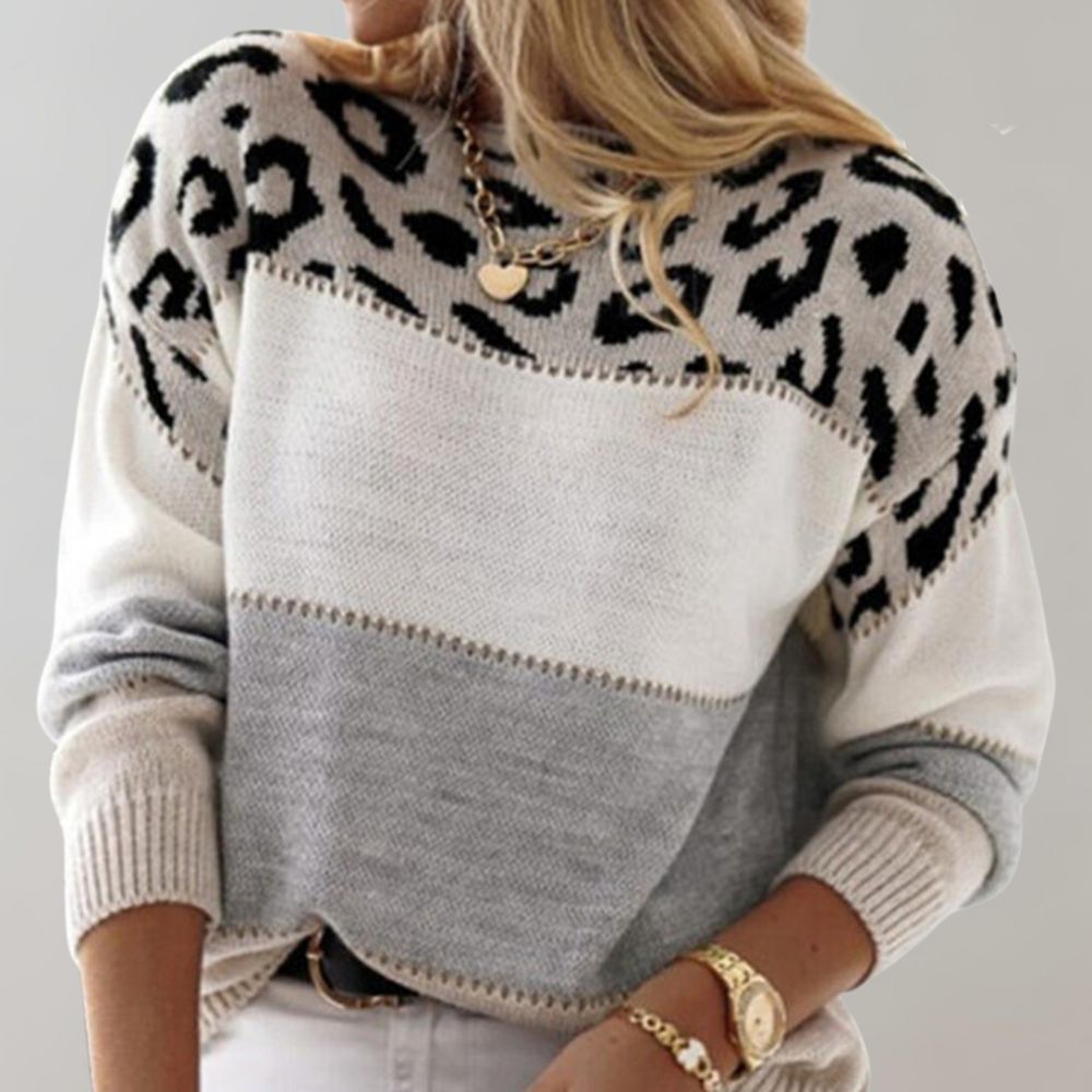 Yarra - Leopard Print Casual Sweater