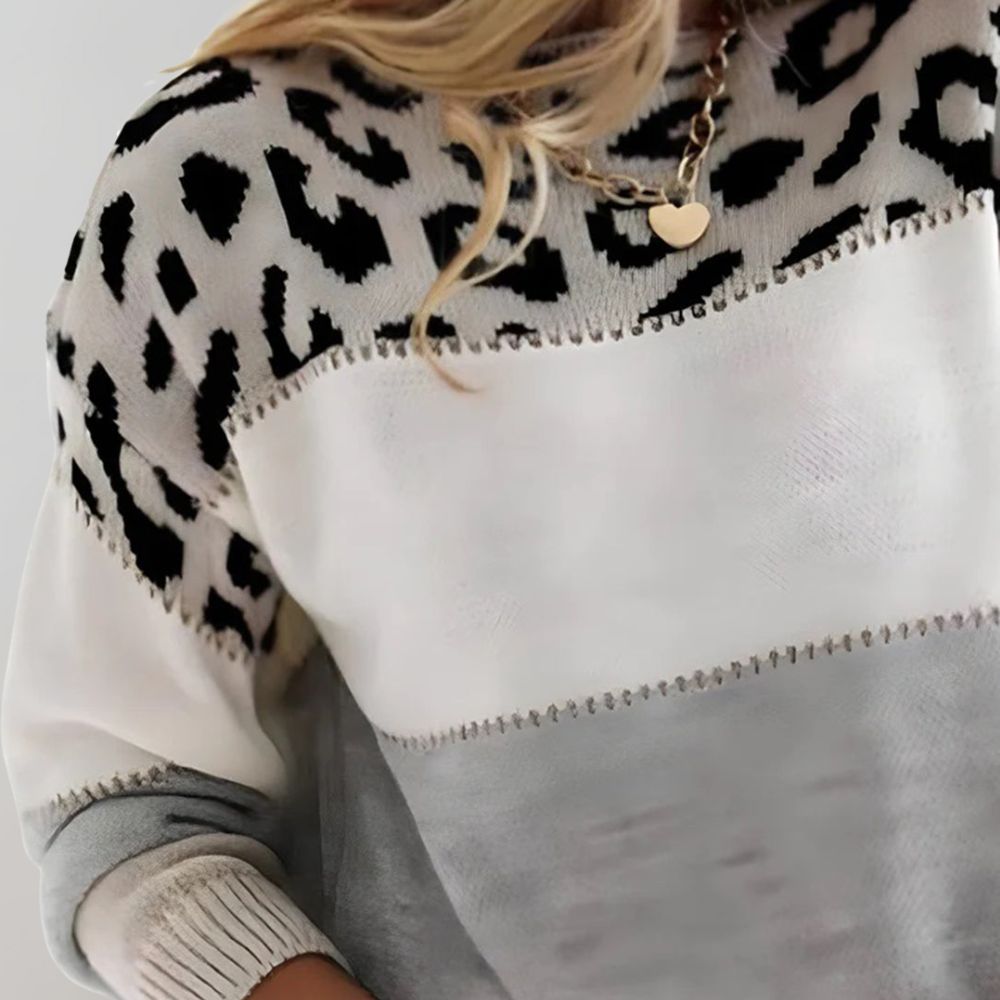 Yarra - Leopard Print Casual Sweater