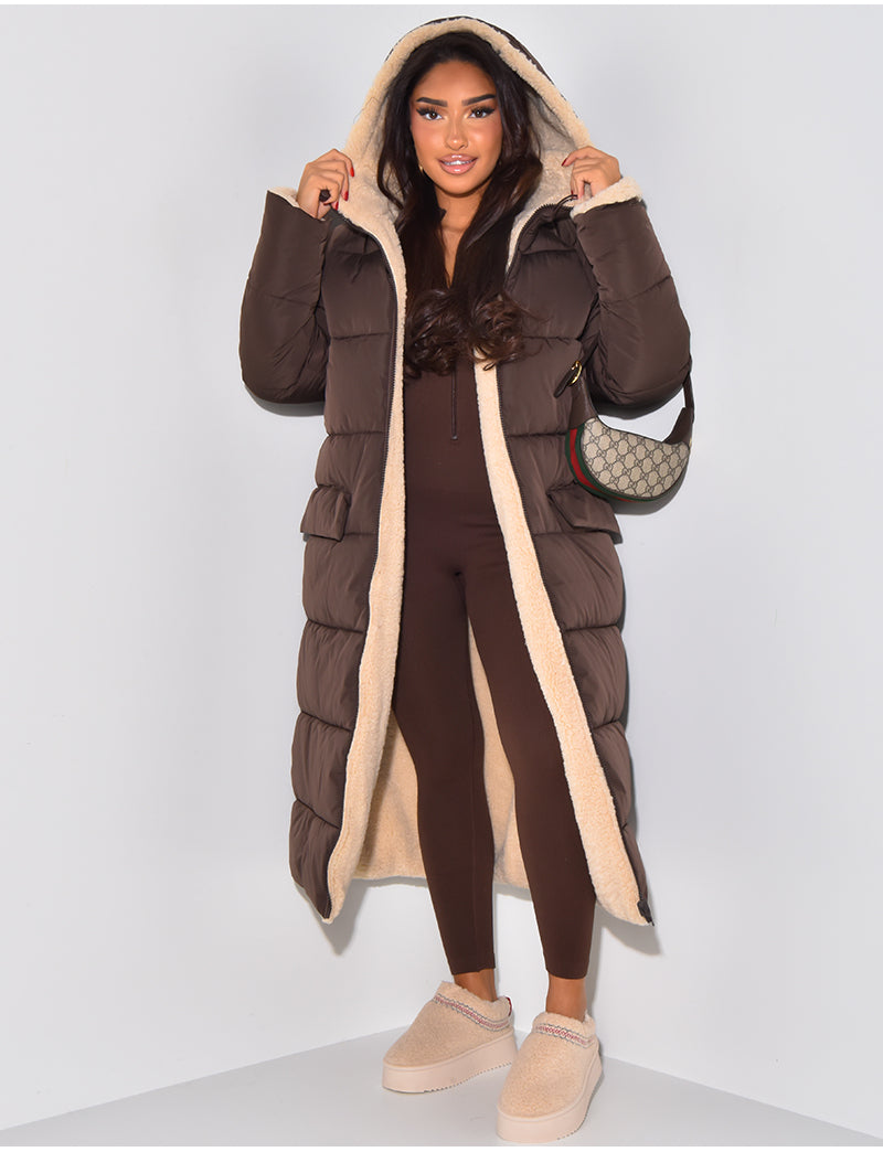 Scarlett ™ | Long Puffer Coat with Fleece Lining and Hood