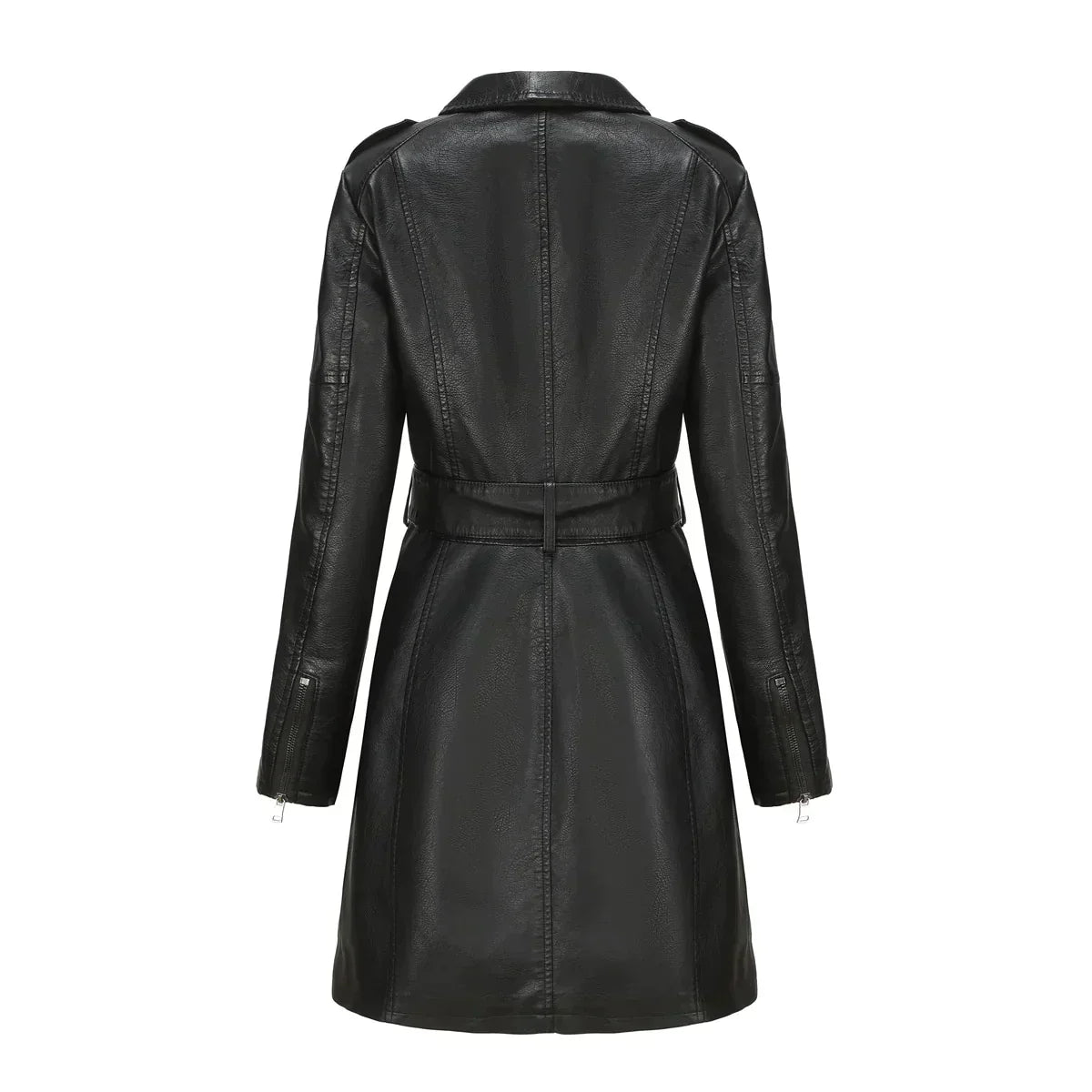 Liana | Stylish Long Leather Coat
