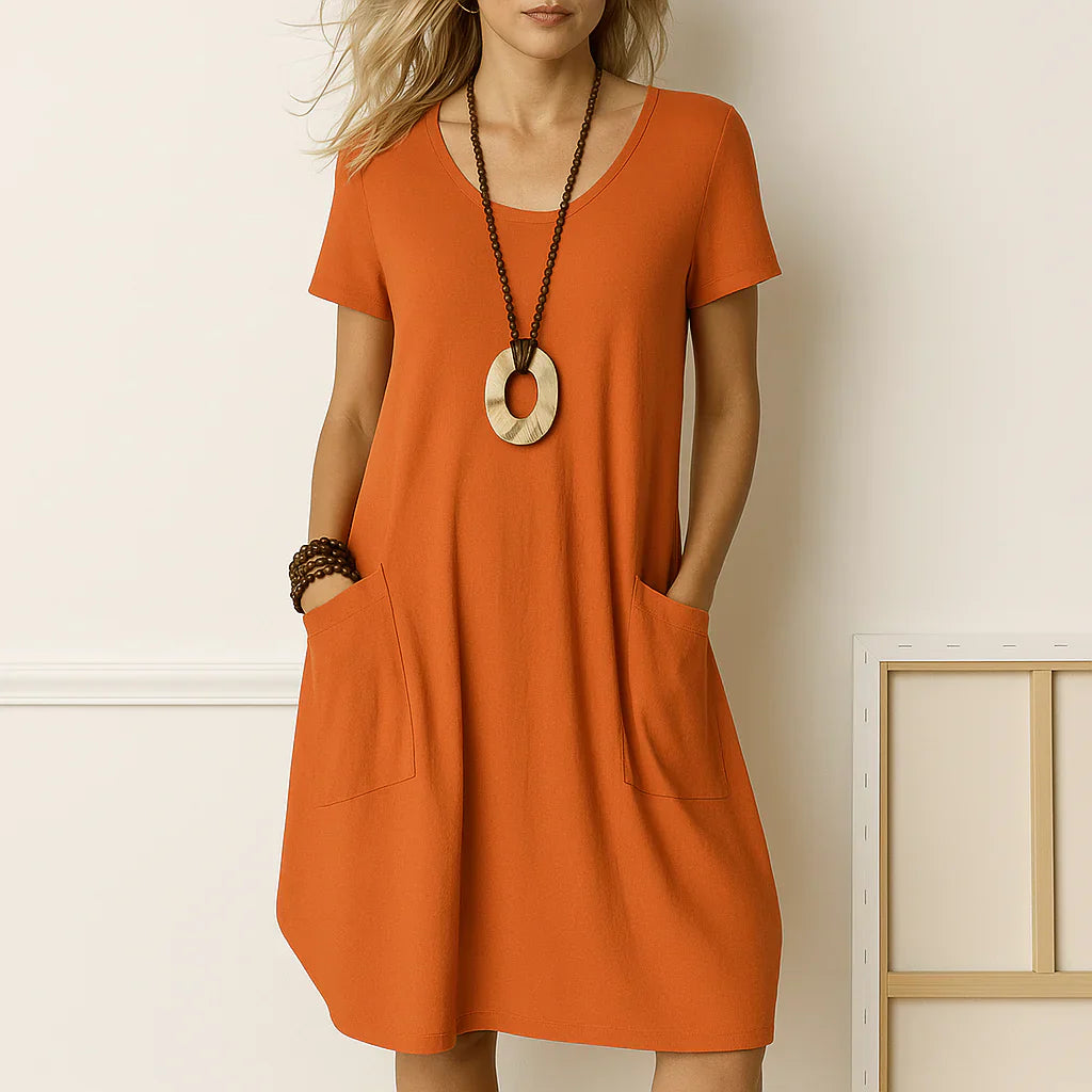 ALMARA™ | COTTON DRESS WITH DISCREET TUMMY COVERAGE