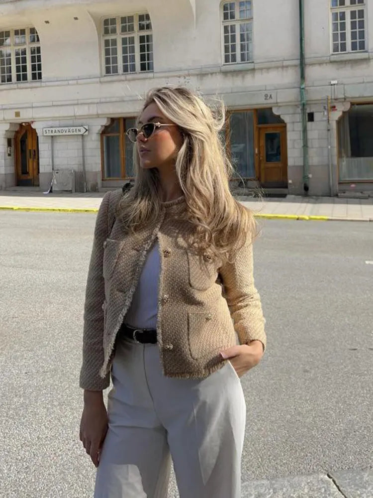 Malia | Stylish Tweed Cropped Jacket