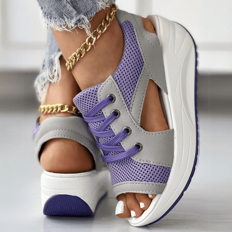 Lucia | Stylish Mesh Wedge Sneakers