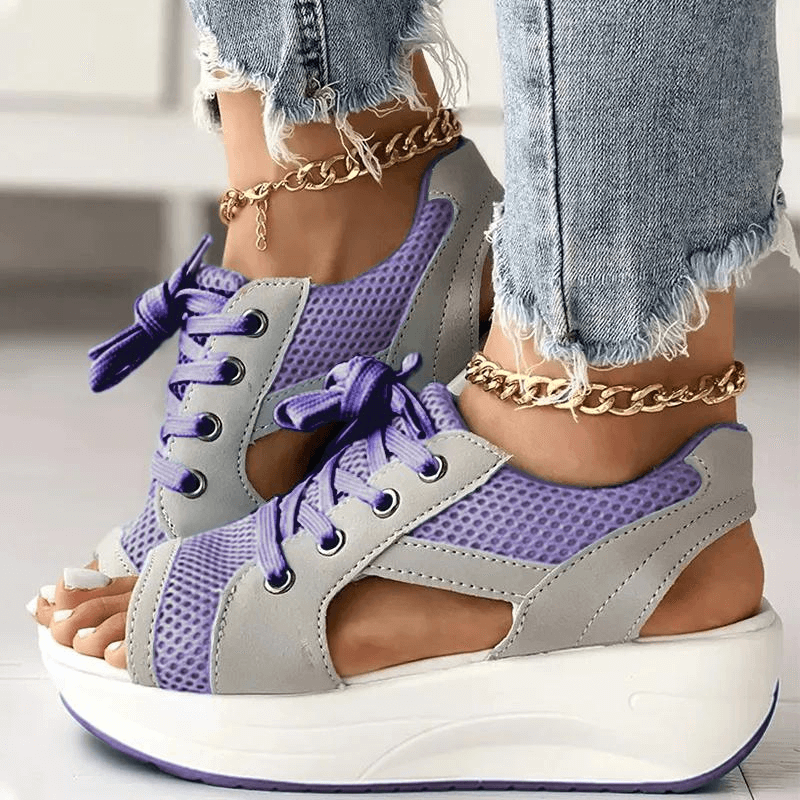 Lucia | Stylish Mesh Wedge Sneakers